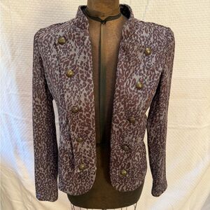 Tommy Hilfiger Leopard Print Double-Breasted Blazer